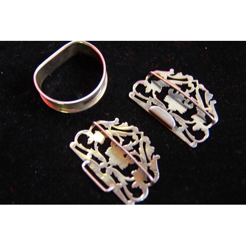 34 - Ornate Silver Nurse's Buckle and Silver Napkin Ring (21)