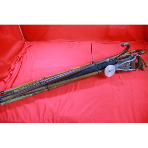 52 - Quantity of Walking Sticks, a Parasol and Shooting Sticks (28)