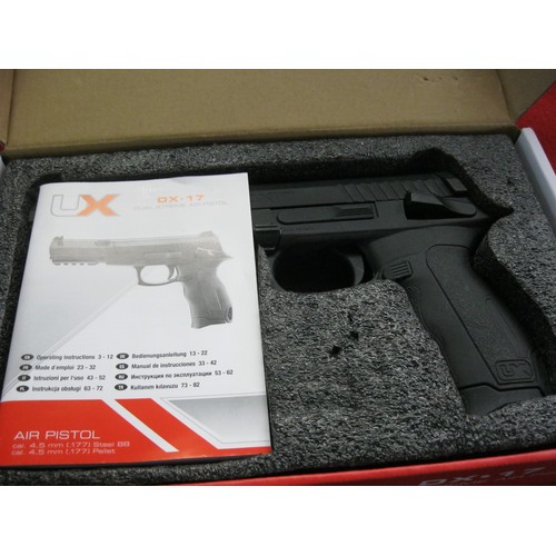 146 - A new and boxed UX DX .177 Air Pistol