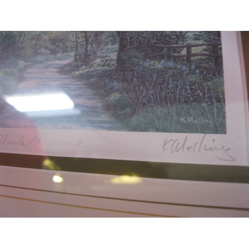 192 - 3 framed and glazed prints of rural scenes by K Melling, all signed and numbered