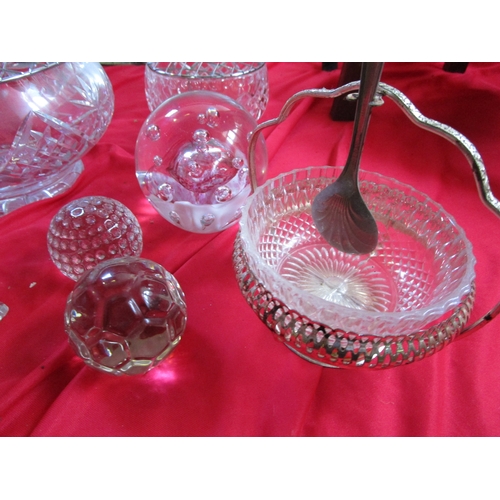 210 - Two glass bowls with flower support holders in both one Eight inch the other Four inch along with th... 