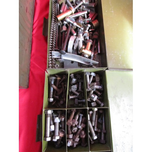 264 - 4 engineer's metal boxes of various nuts, bolts, screws etc