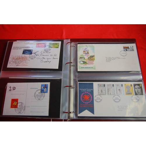 184 - A folder of First Day Covers and a Large Stack of stamped postcards