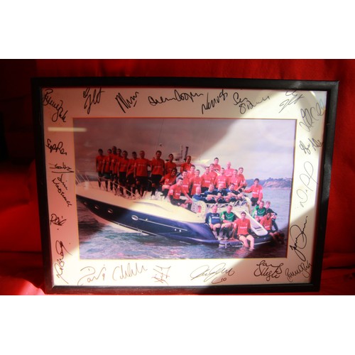 278 - A signed print of Bournemouth AFC team aboard a yacht