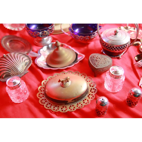 144 - A large assortment of silver plate