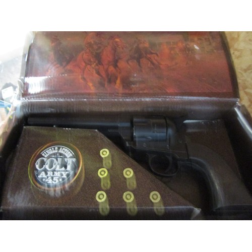 127 - A boxed reproduction single action .45 calibre Colt Army by Denix