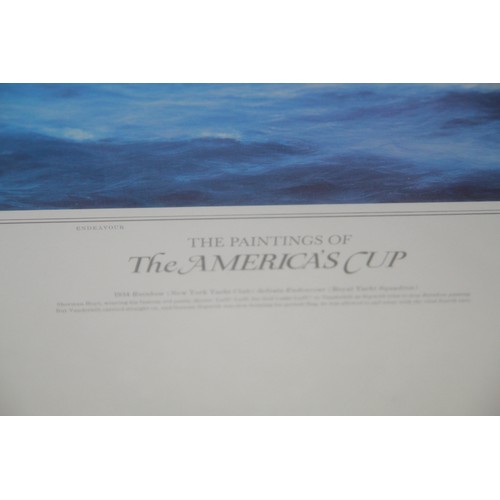 311 - A pair of large framed & glazed prints of America's Cup yachts