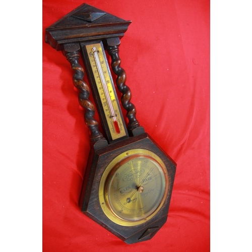 35 - Oak Barometer Thermometer (8)