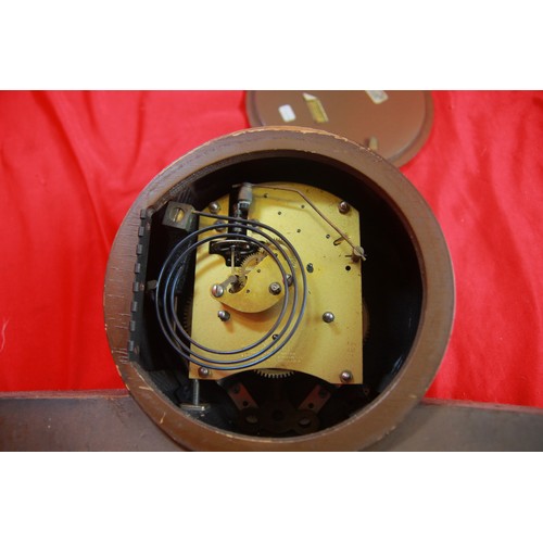 47 - An antique 'Napoleon's Hat' mantle clock and a wall clock