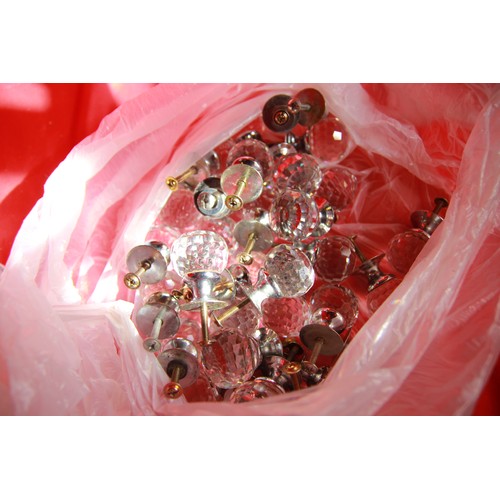 70 - A bag of crystal door knobs or cupboard pulls in good order