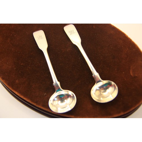 197 - A large pair of Georgian silver salt spoons, hallmarked for London 1834 by William Eaton, approx wei... 