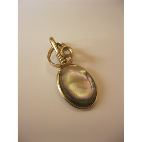 239 - A 9 carat gold pendant set with abalone, approx weight 3.1g