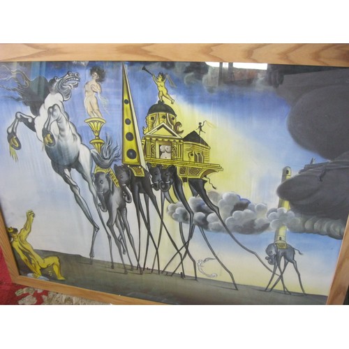 138 - Two large Paintings in the style of Salvador Dali