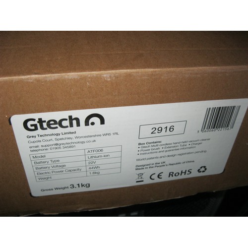 250 - A GTech ATF006 cordless hand-held vacuum cleaner, boxed and in full working order, plus another GTec... 