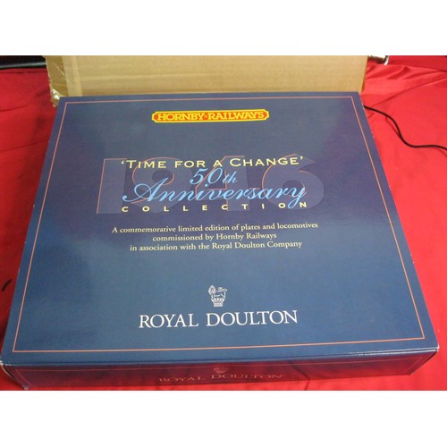 275 - A boxed Hornby R459 Time for a Change 50th Anniversary Collection Royal Doulton set comprising LMS 4... 