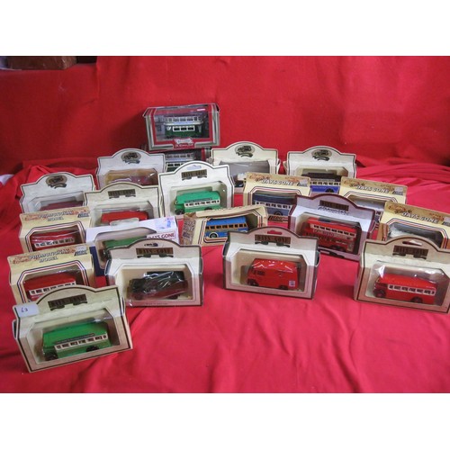 278 - A collection of 20 boxed Lledo Days Gone buses including 2 trams, models all in good order, some box... 