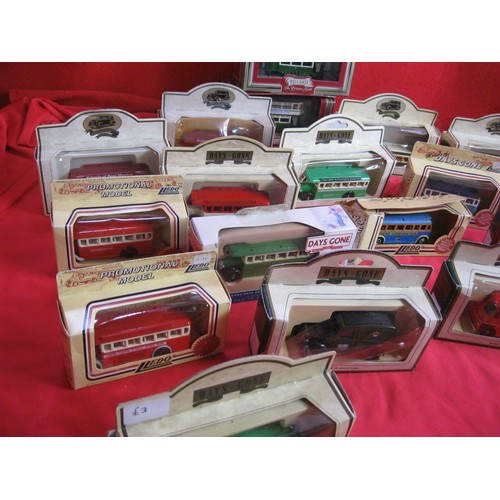 278 - A collection of 20 boxed Lledo Days Gone buses including 2 trams, models all in good order, some box... 