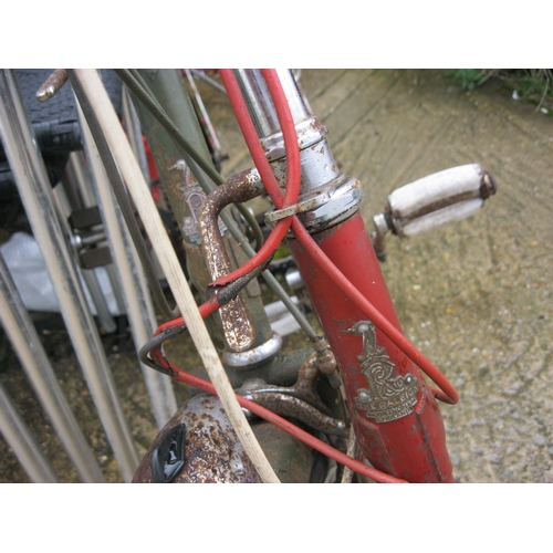 298 - 2 vintage Raleigh small wheeled bicycles, one red, one green, both in working order (dynamo sets not... 