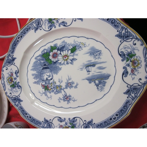 306 - A selection of china items including a Bavarian chocolate set, a Brindley serving platter and others