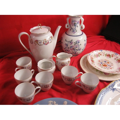 306 - A selection of china items including a Bavarian chocolate set, a Brindley serving platter and others