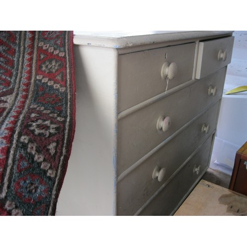 6 - A large late Victorian chest of drawers, painted, requires a fresh coat of paint (or stripping!)