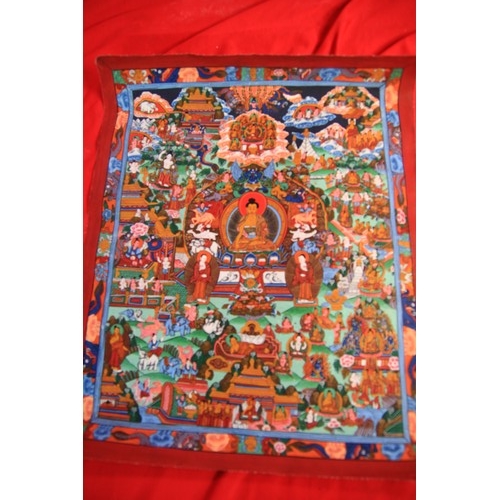 157 - A Tibetan Thangka Buddhist painting on cloth