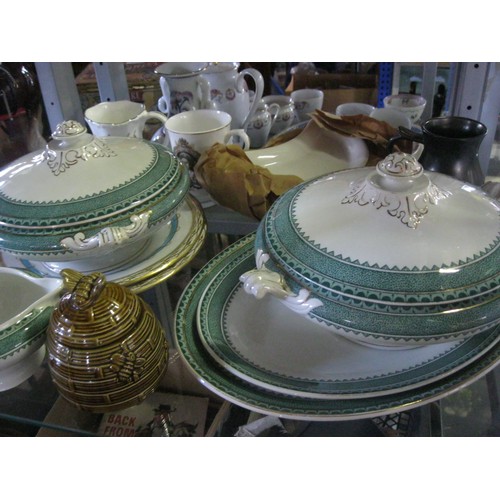 110 - Box of Assorted China including Coalport, Sylvac, Princess tureens and serving platters etc