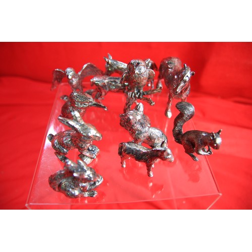 49 - 11 pewter animals, believed to be by Royal Hampshire, all in good order, includes horse, deer, donke... 