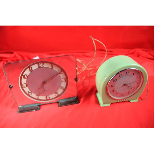 6 - Two vintage enamelled Smith's Electric Clocks