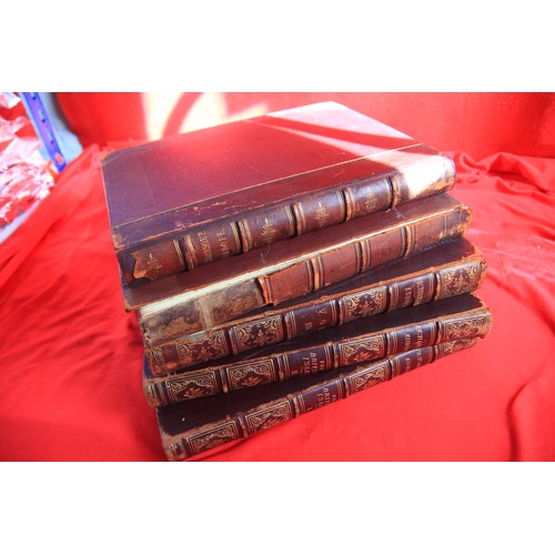 12 - Five Antique 19th-Century books with Leather Bindings