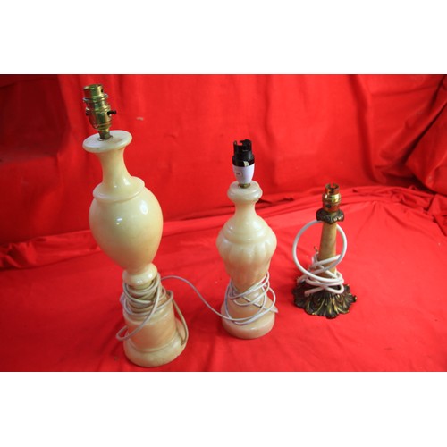 102 - Three Marble Lamp bases