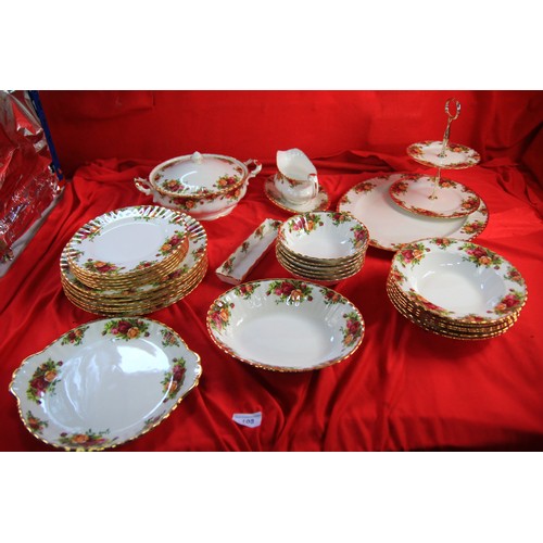 108 - A six piece Old country roses dinner set comprising of six Dinner plates ,Six breakfast plates ,six ... 