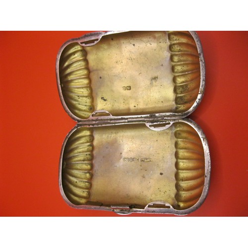 233 - An impressive sterling silver cigarette or cheroot case, fluted to top and bottom with floral decor ... 