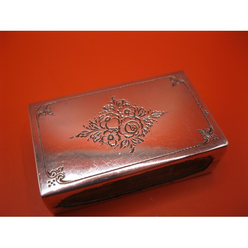 236 - A French sterling silver matchbox case with floral decoration to top and bottom, in very nice order,... 