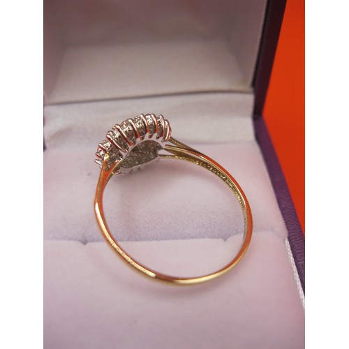 238 - A 9 carat gold ring with diamond cluster, size U, approx weight 2.12g