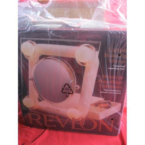 335 - 5 Revlon lighted make-up mirrors, all new and boxed, one box has storage wear, but others good and i... 