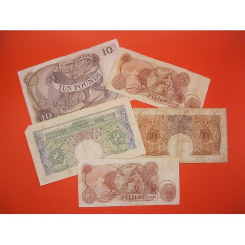 351 - A collection of obsolete British bank notes to include £10