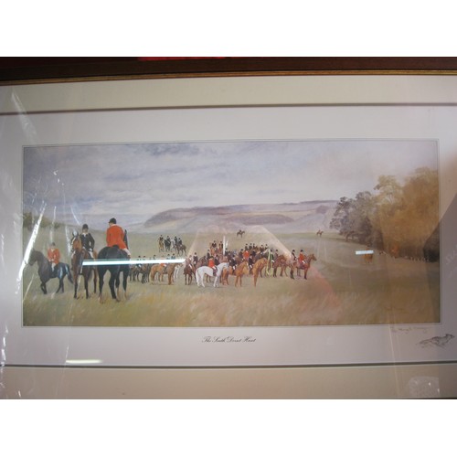 396 - A limited edition signed print of the South Dorset Hunt by Hazel Morgan, dated 1995, plus a key to t... 