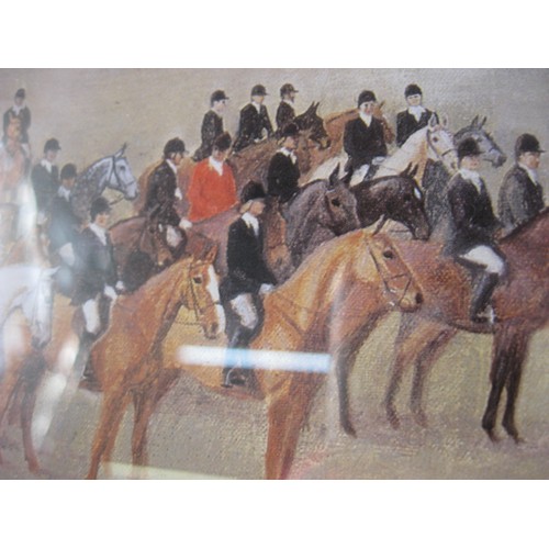 396 - A limited edition signed print of the South Dorset Hunt by Hazel Morgan, dated 1995, plus a key to t... 