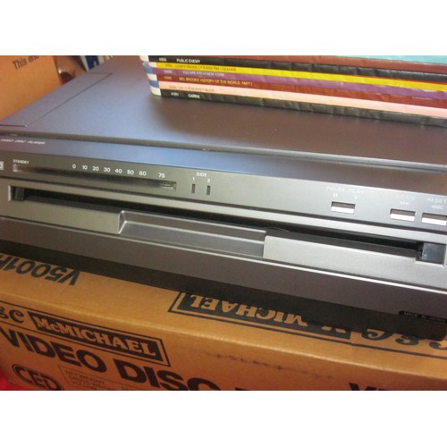 389 - A box GEC McMichael V5001 Video Disc Player with two boxes of video discs, all in original packaging... 