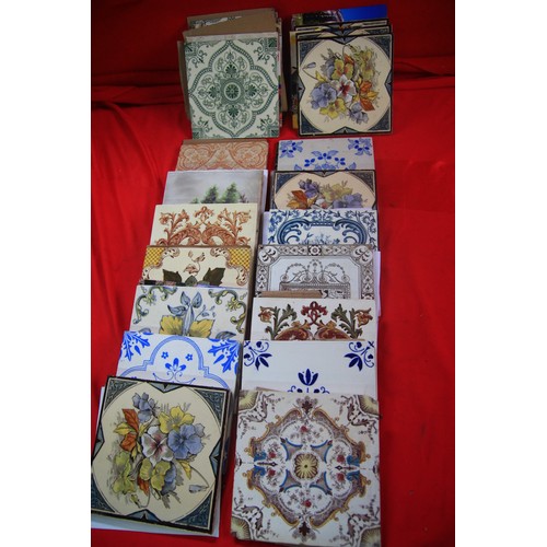 145 - An assortment of 2 dozen ceramic Victorian Tiles