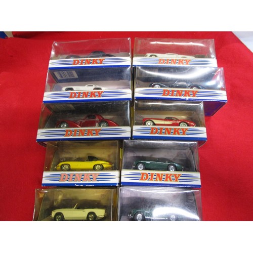 71 - Ten Matchbox Dinky model sports cars from Europe,America and UK.
All boxed some cracks and creases i... 