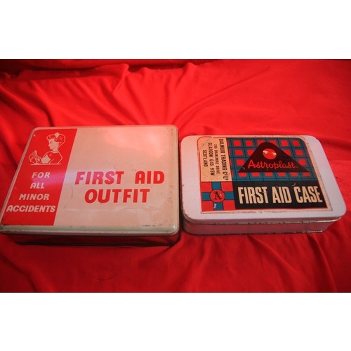 11 - A pair of vintage metal first aid kits including contents