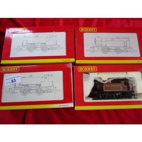 83 - Four Hornby 0 4 0 industrial locos all mint boxed one box sun bleached end