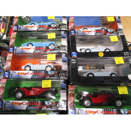 128 - Ten City cruisers die cast model cars Mg and Jaguar cars etc all mint boxed