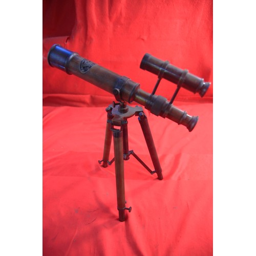 166 - A reproduction Kelvin Hughes 1917 spotting telescope on stand