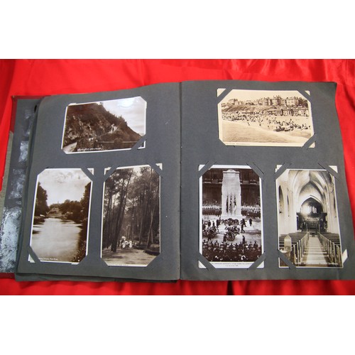 83 - An antique/vintage postcard album containing a quantity of several hundred postcards including greet... 