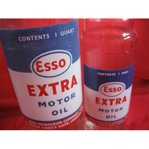 253 - A pair of Esso Motor Oil bottles, 1 x 1 Quart and 1 x 1 Pint, both in very nice condition, a little ... 