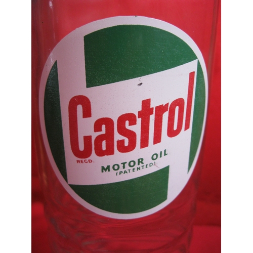 255 - A vintage Castrol 1 Quart Motor Oil bottle with cap, cap slightly rusted but print to bottle excelle... 