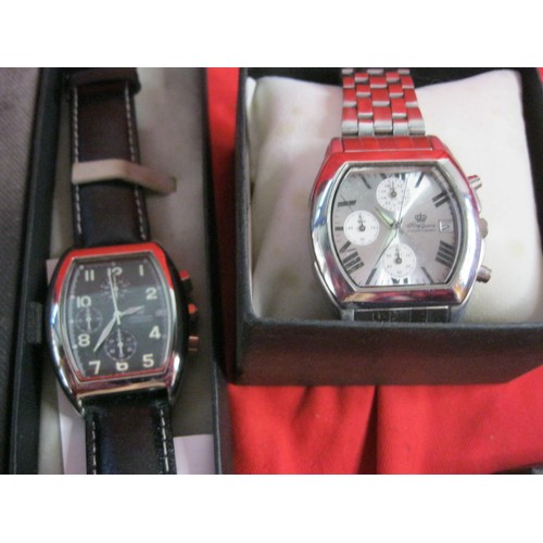 271 - 2 new old stock King Quartz gentleman's wristwatches, both boxed, will require batteries at least